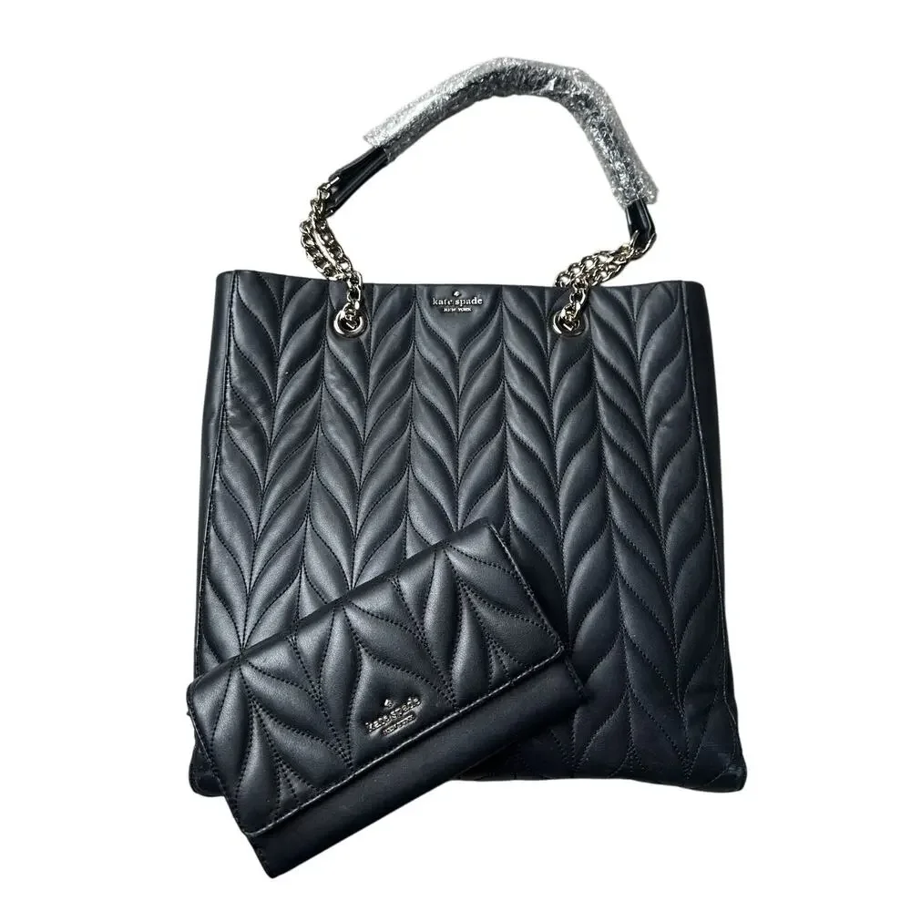 Kate Spade Briar Lane Quilted Tote Bag with Matching Wallet.